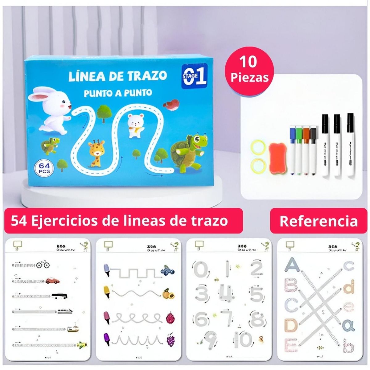 MINARI - Libro Didáctico Educativo Línea De Trazo Punto a Punto C LE1