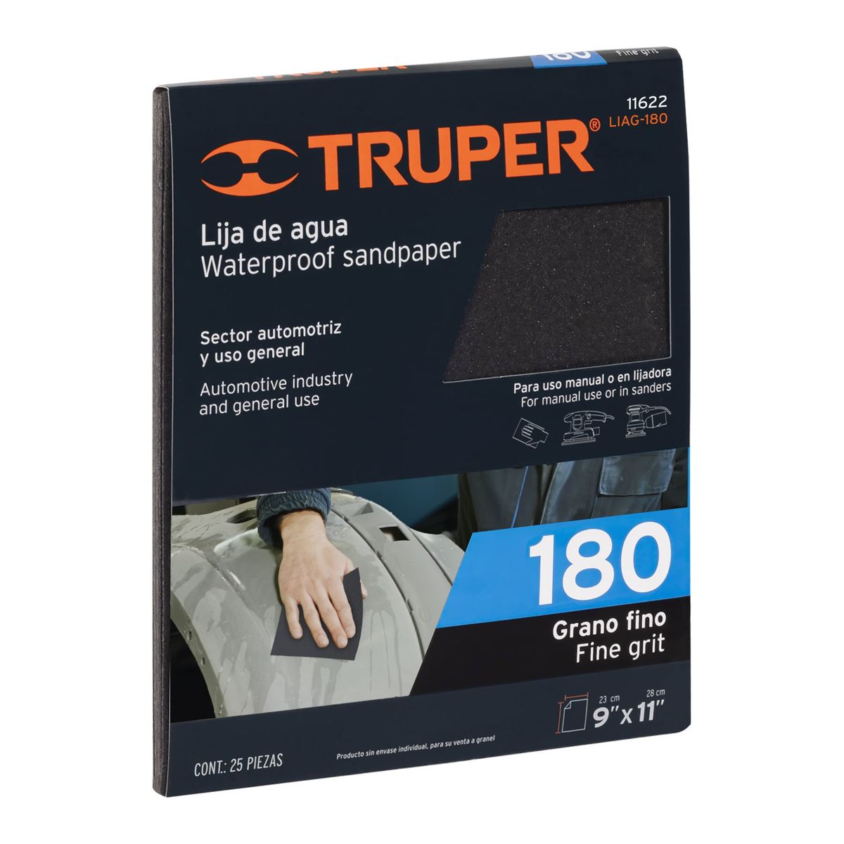 TRUPER - Lija de agua grano 180 x 25 und Truper 11622