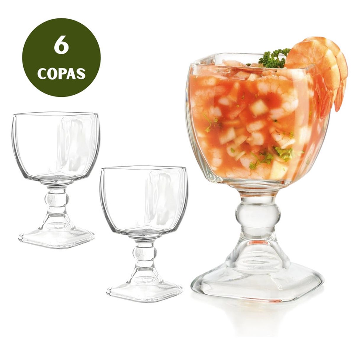 Pentha - Set 6 Copas Suprema Chabela 610ml Crisa Vidrio Resistente