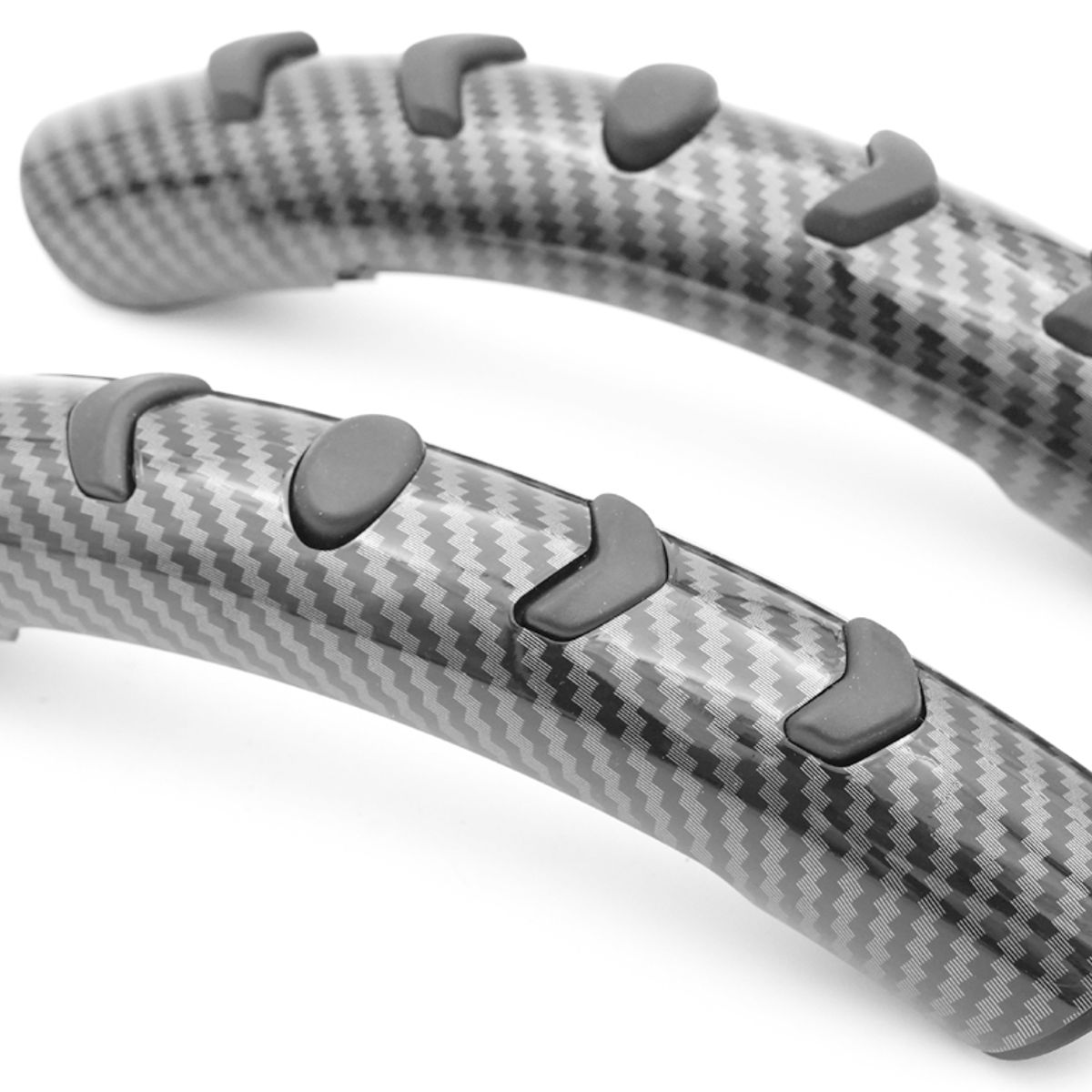 GENERICO - Cubre Volante 2PCS Fibra de Carbono Negro Brillante 21cm