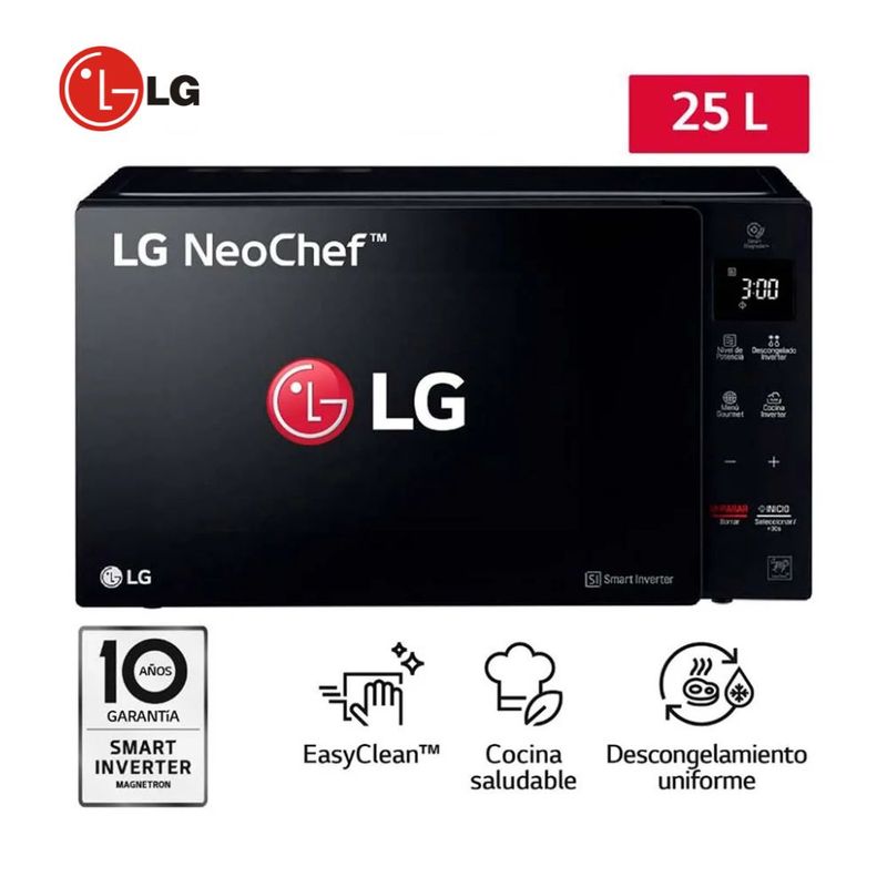 LG - Horno Microondas  LG 25L con EasyClean MS2536GIS