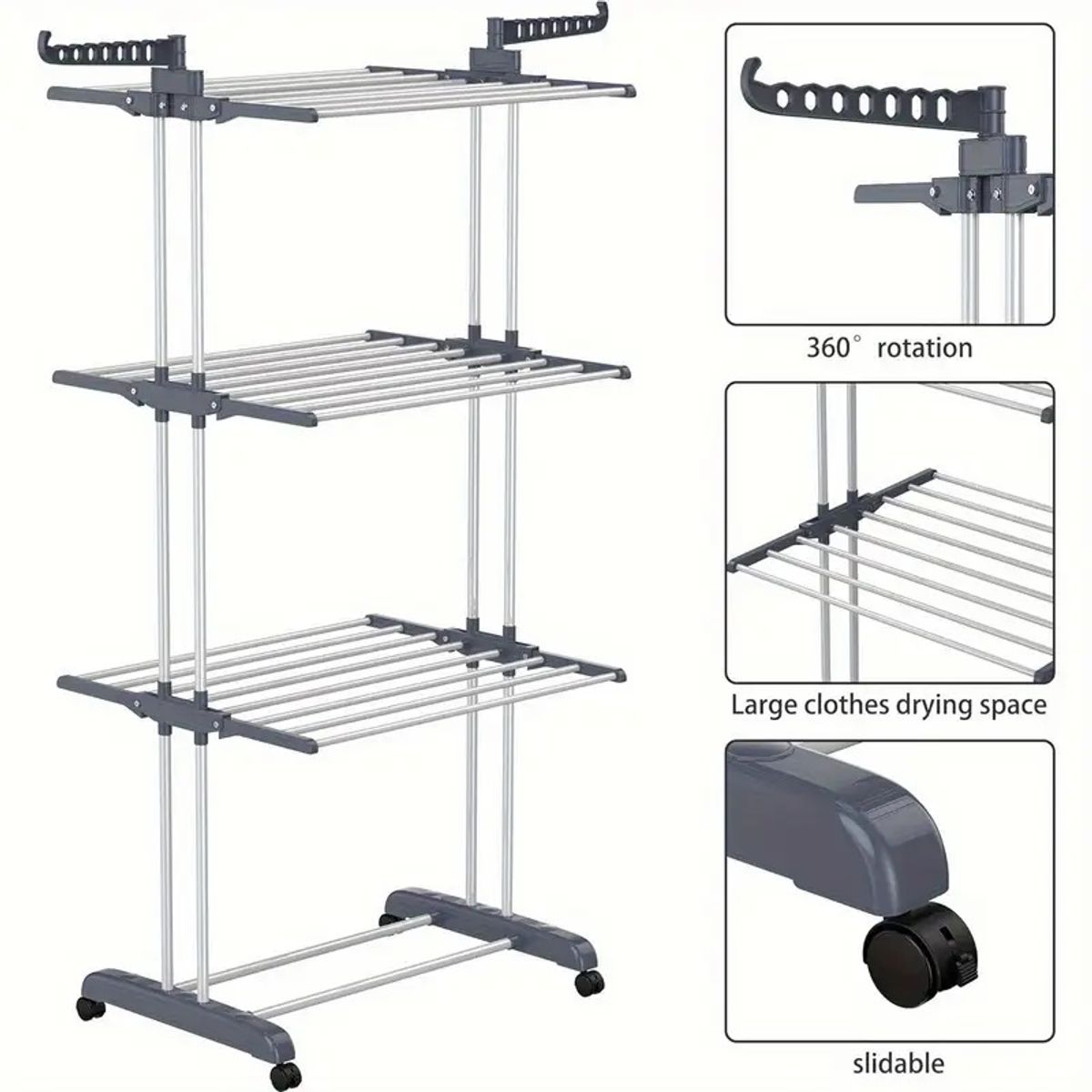 Colgador de Ropa Tendedero Organizador Plegable 4 Niveles, marca GENERICO - Foto 2