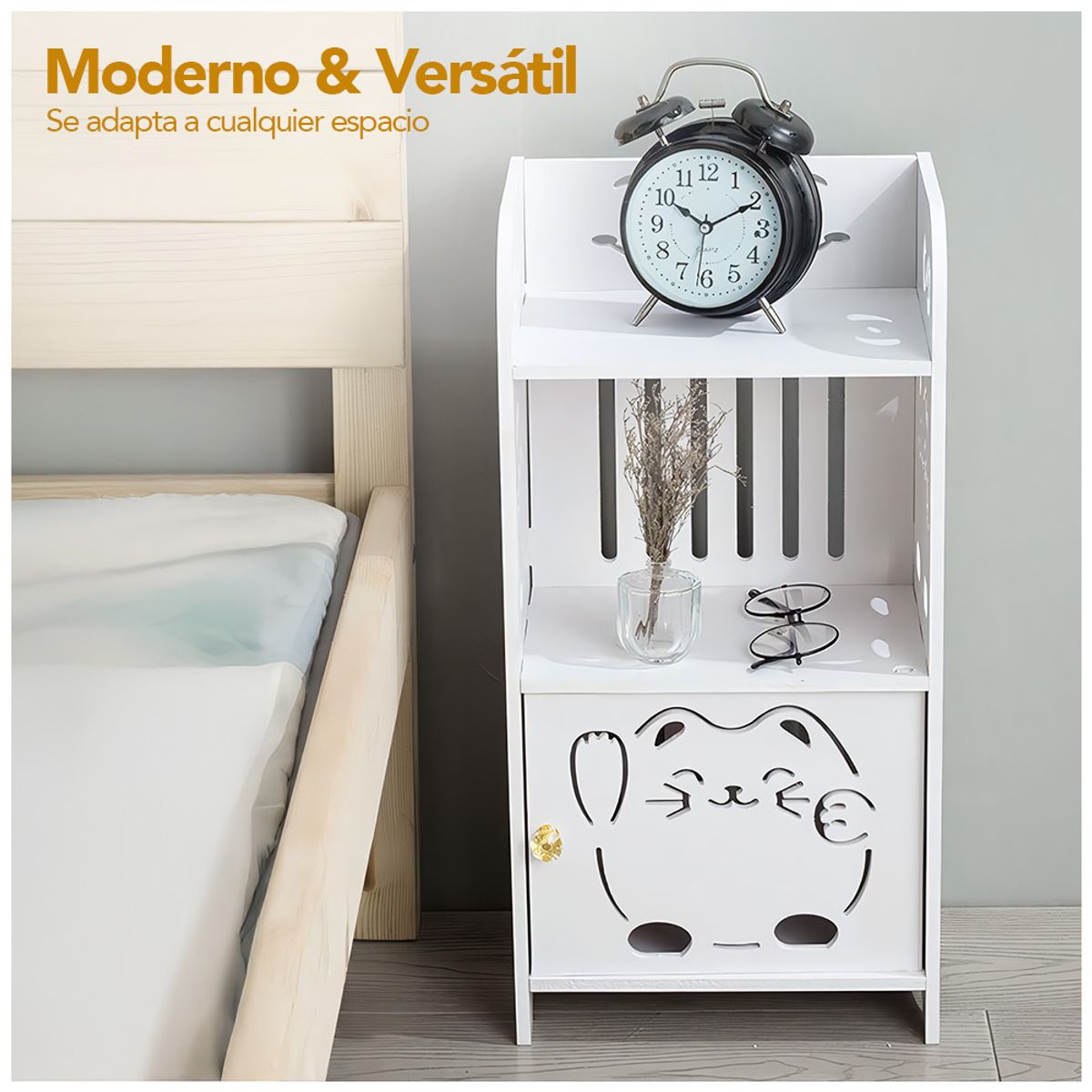 KELLER - Organizador Estante Multiusos Moderno con Cajón 97B