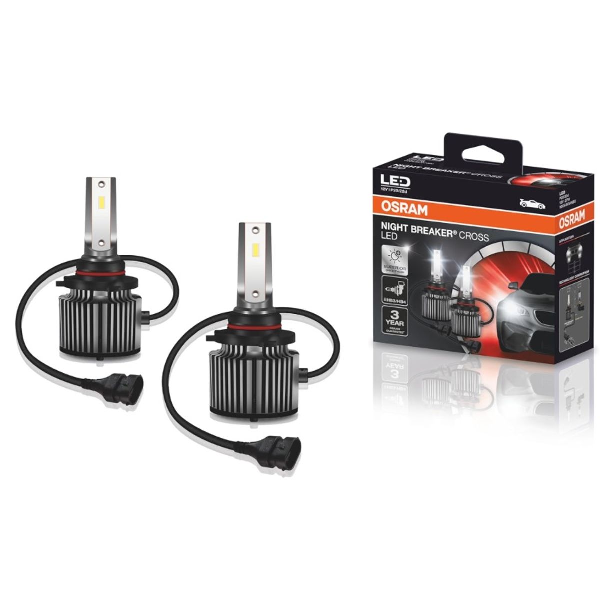 OSRAM - Foco Led 9005 Led 9006 HB3 HB4 Osram Night Breaker Cross