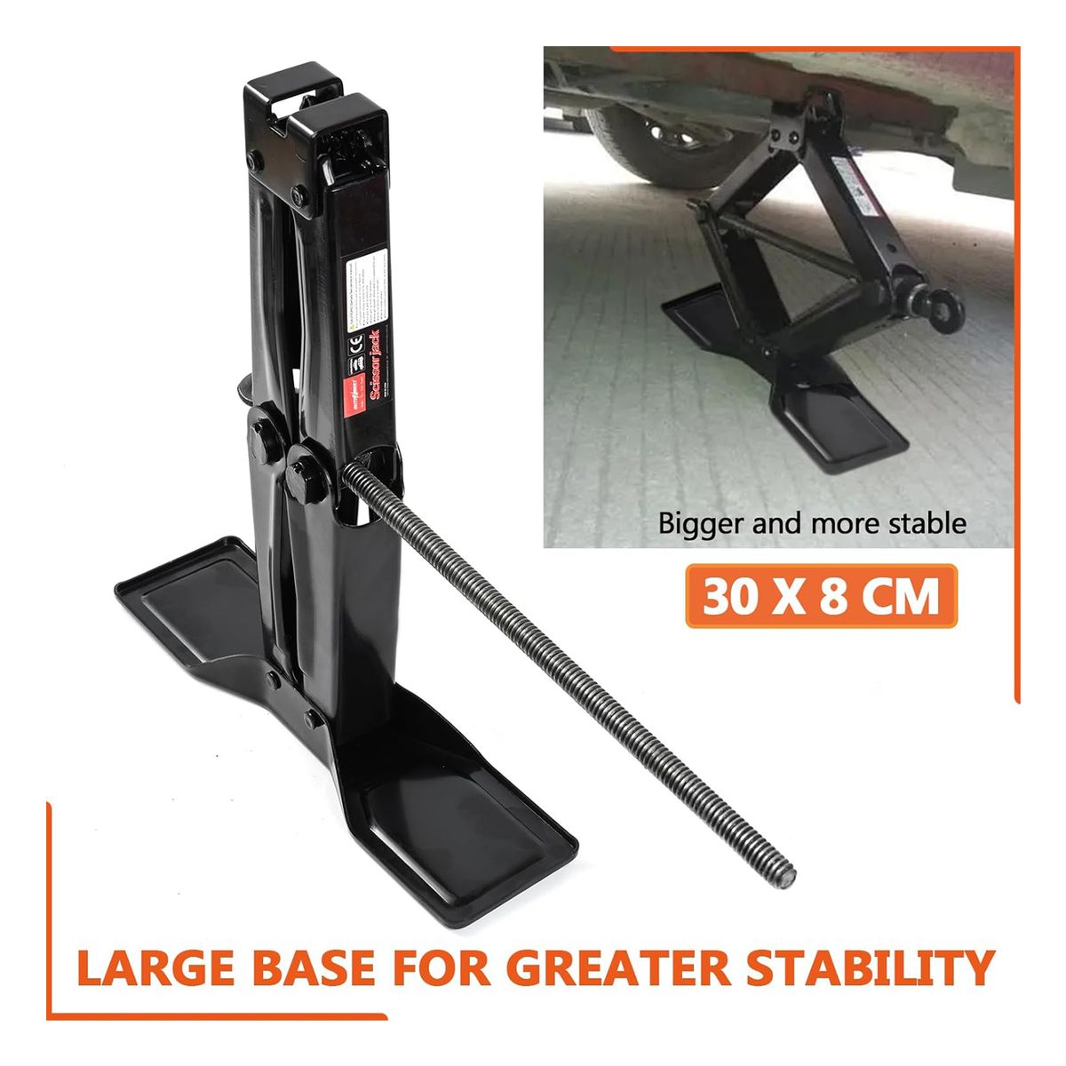 JET - Gata Hidráulica Castillo para Auto 1 Tonelada Negro 37x7.5cm
