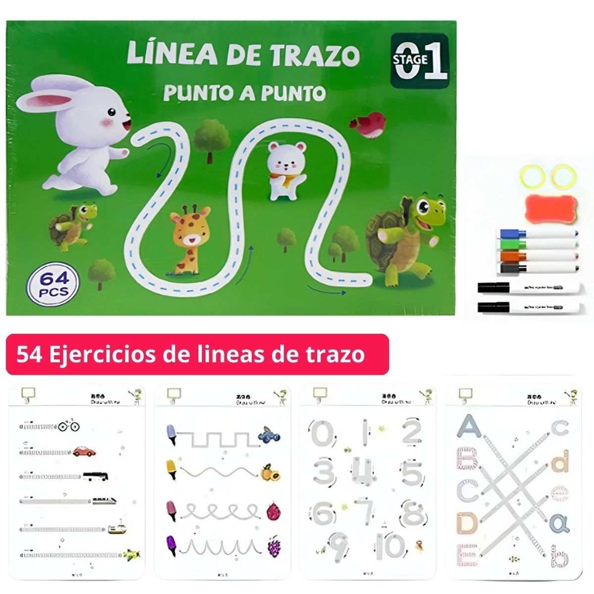 MINARI - Libro Didáctico Educativo Línea De Trazo Punto a Punto V LE1