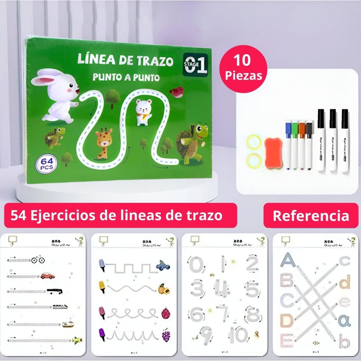 MINARI - Libro Didáctico Educativo Línea De Trazo Punto a Punto V LE1