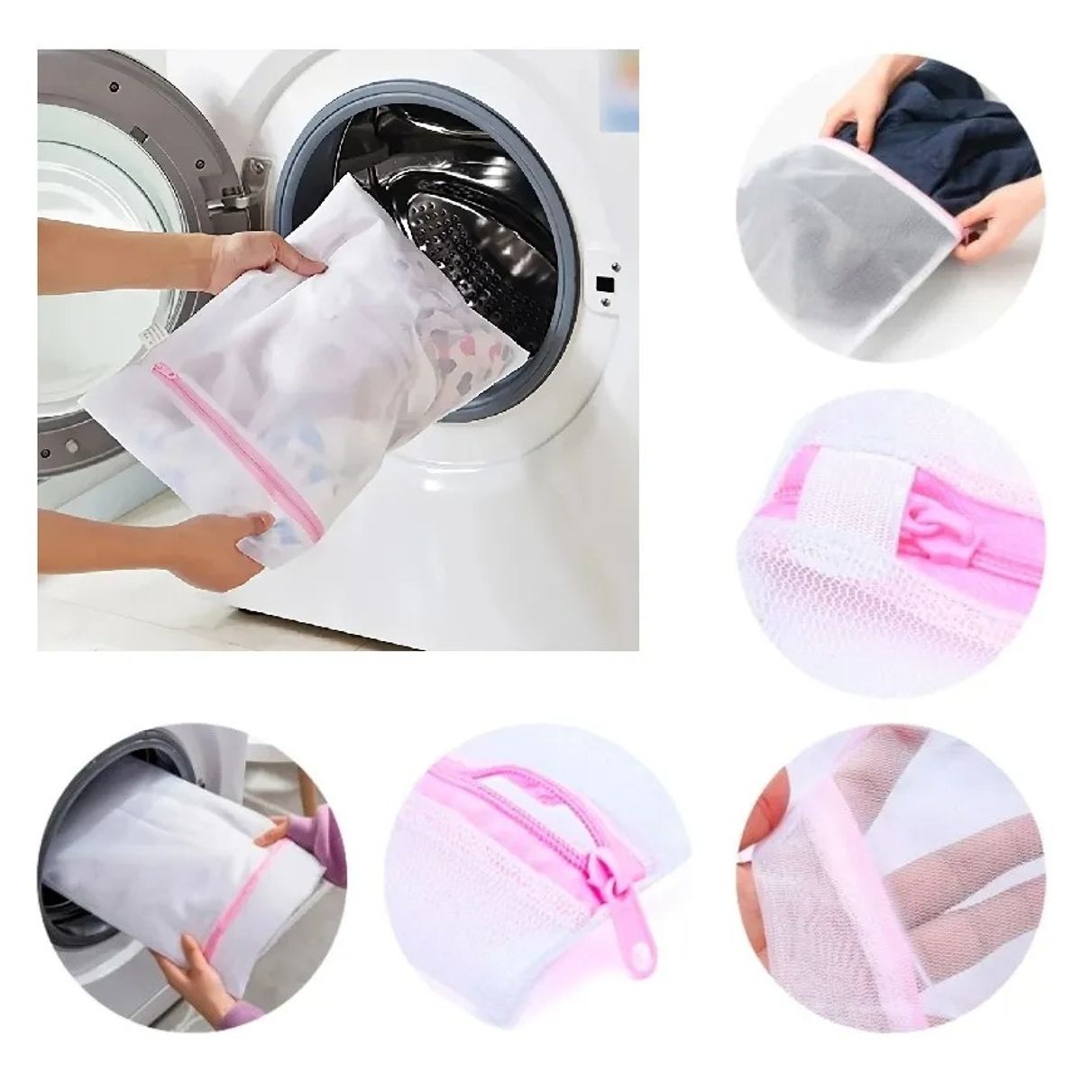 GENERICO - Pack 6 Bolsas de Malla para Lavadora 40x50