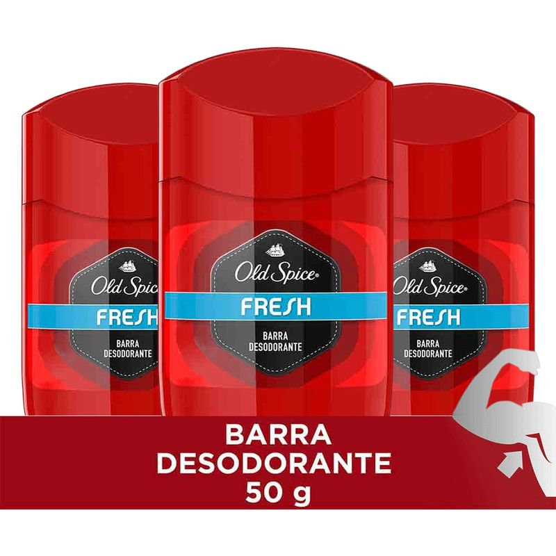 OLD SPICE - Pack X3 Desodorante En Barra Old Spice Fresh 50g