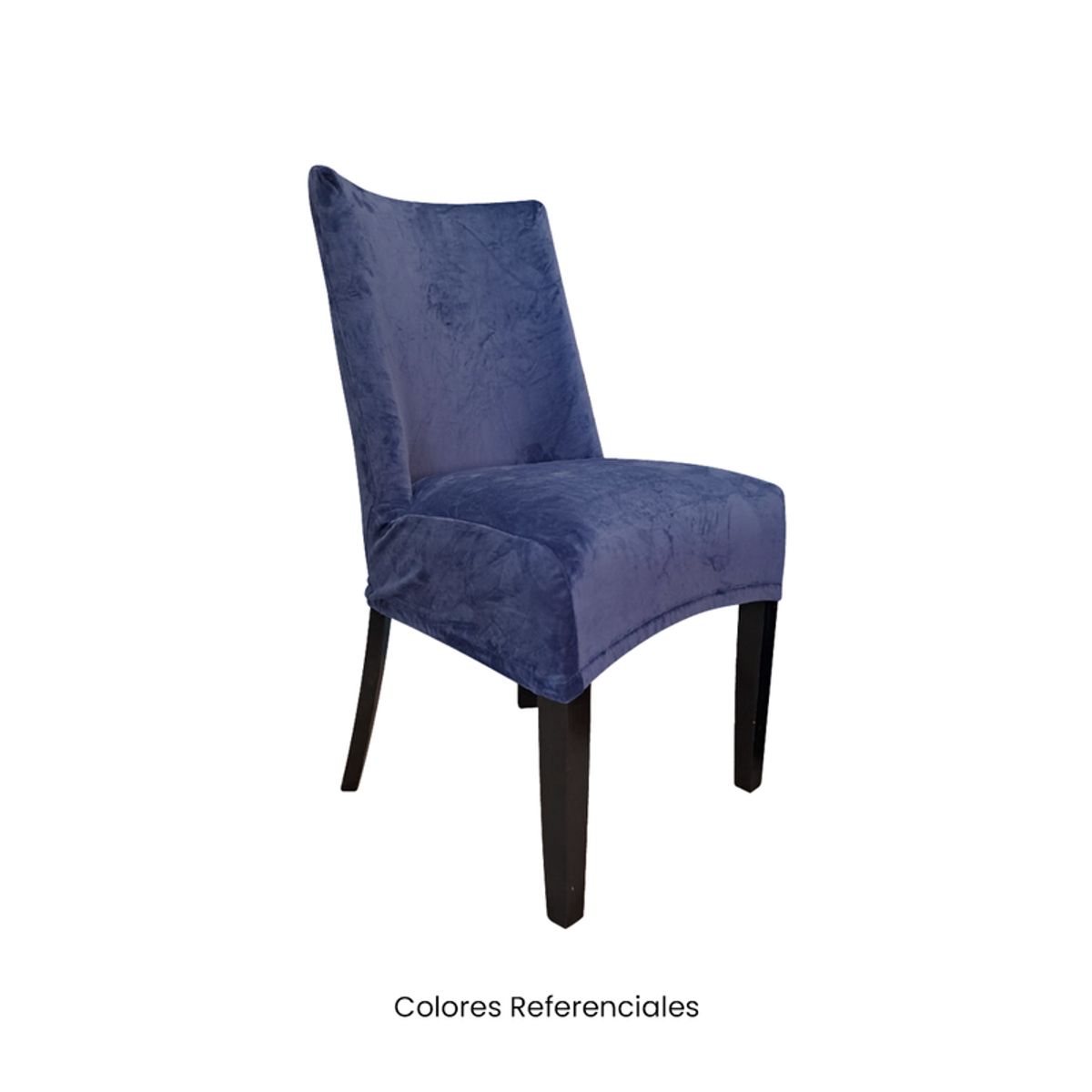 VIURE - 4 Fundas Nacionales de Terciopelo para Silla Butaca Curva - Azul Acero