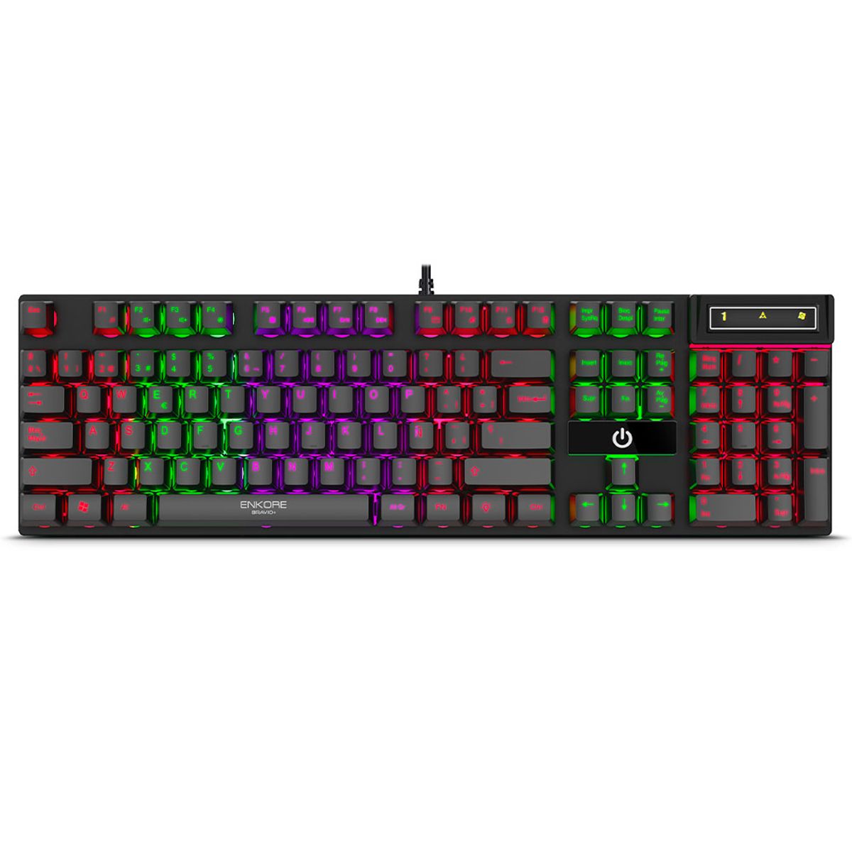 MICRONICS - BRAVIO+ ENK606+ TECLADO GAMER USB RAINBOW ENKORE