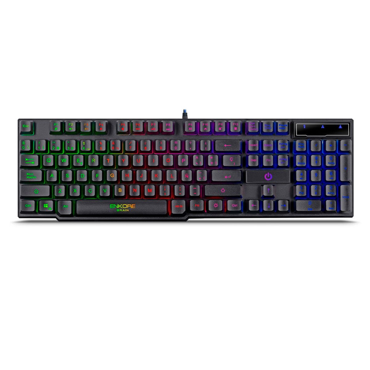 MICRONICS - BRAIN ENK603 TECLADO GAMER USB RAINBOW ENKORE