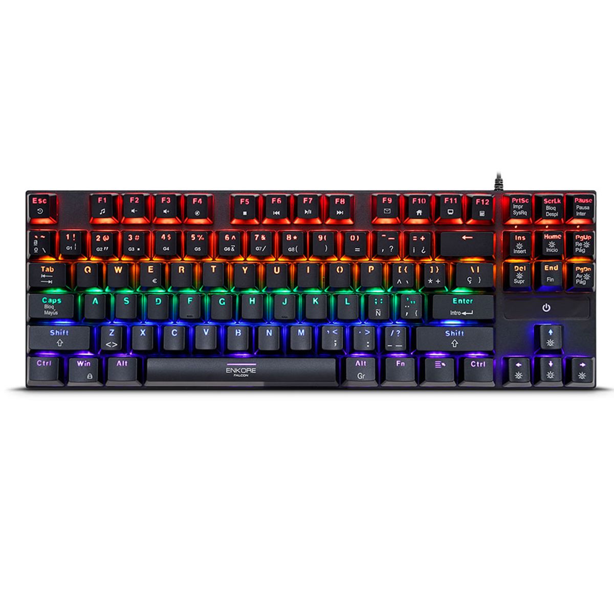MICRONICS - FALCON 87 ENK1005 TECLADO GAMER MECANICO USB RAINBOW ENKORE