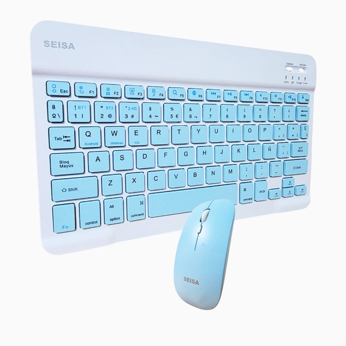 SEISA - Kit Teclado Y Mouse Dual Bluetooth 2.4 G Pc Laptop Android Ios