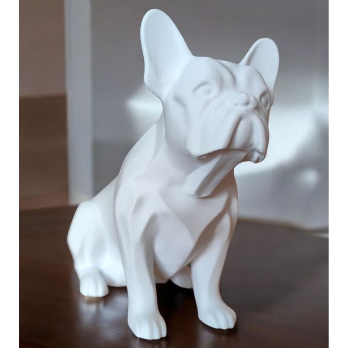 GENERICO - ADORNO EXCLUSIVO BULLDOG FRANCES BLANCO 23cm x 14cm x 24cm