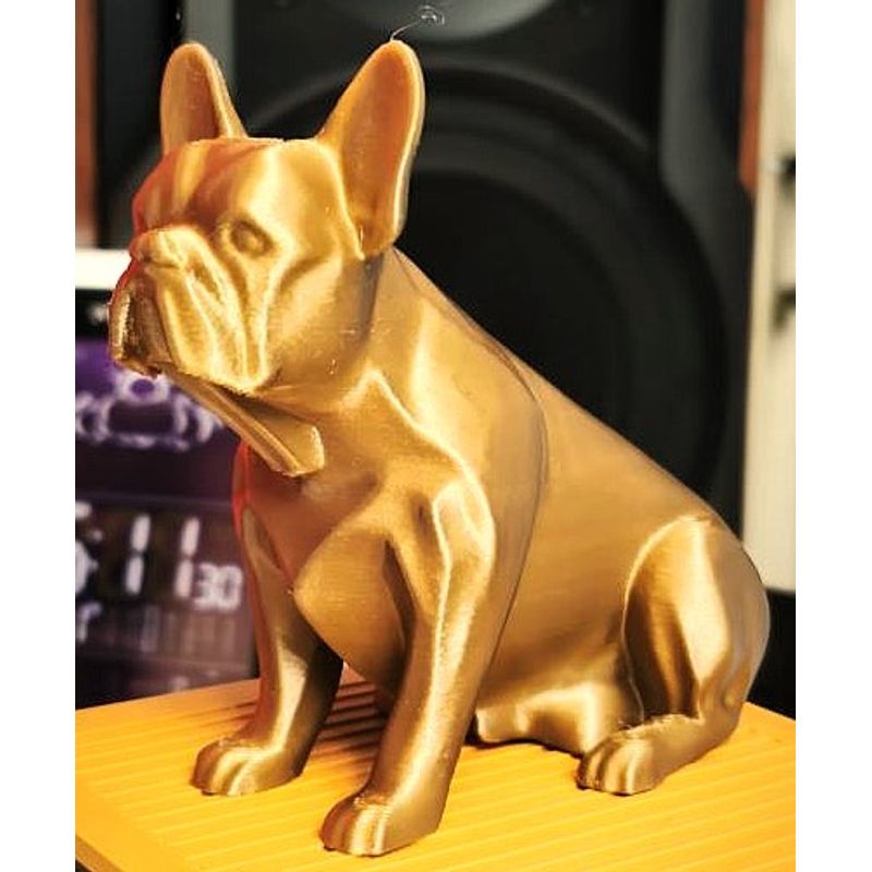GENERICO - ADORNO EXCLUSIVO BULLDOG FRANCES DORADO 23cm x 14cm x 24cm