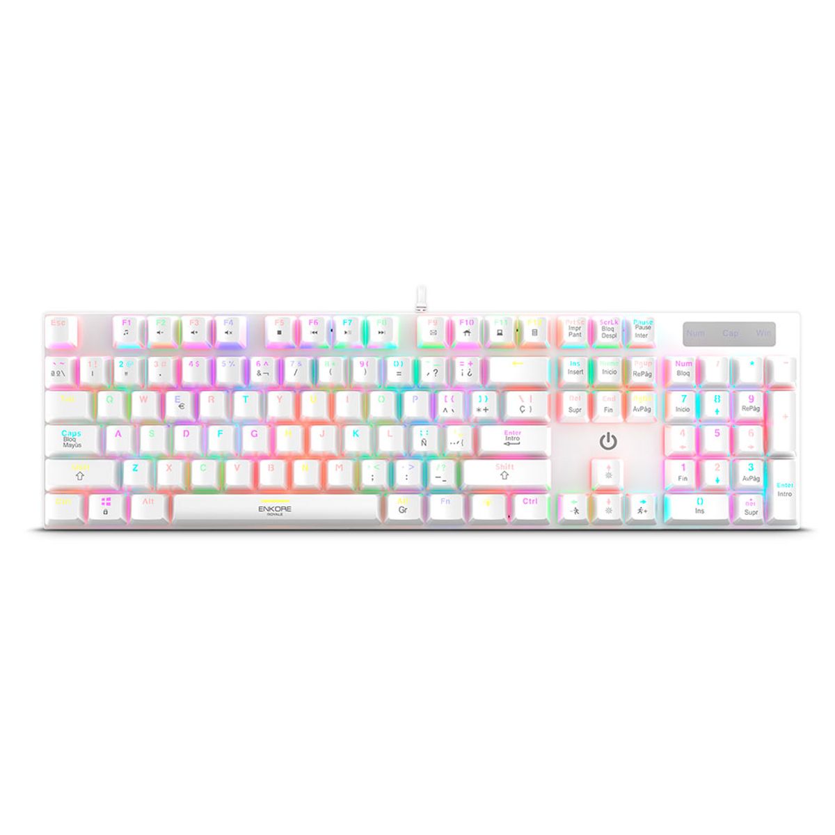 ENKORE - ROYALE ENK1003w WHITE RGB TECLADO GAMER MECANICO USB ENKORE