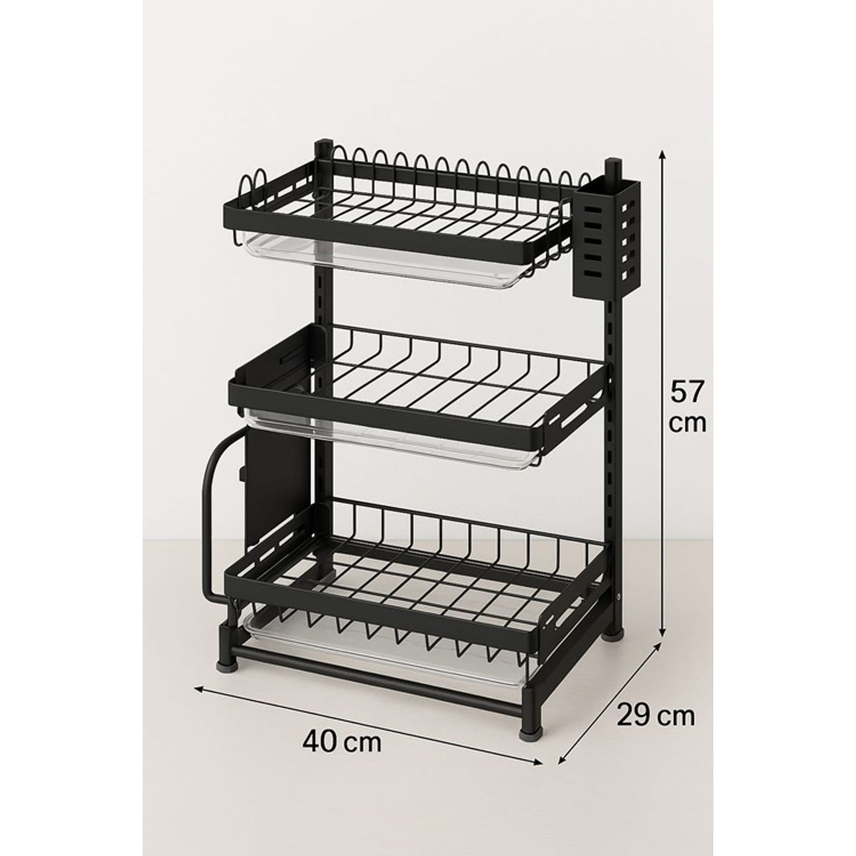 GENERICO - ESCURRIDOR DE PLATOS DE 3 NIVELES CON BANDEJAS