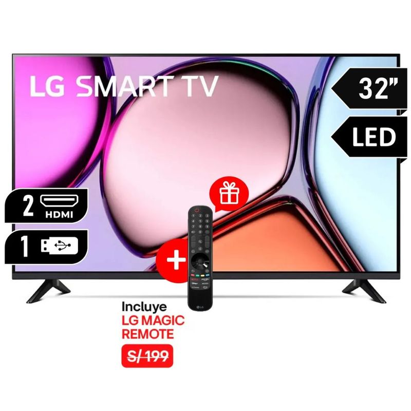 LG - TELEVISOR LG 32 SMART TV LED 32LQ600BPSA + Control Magic