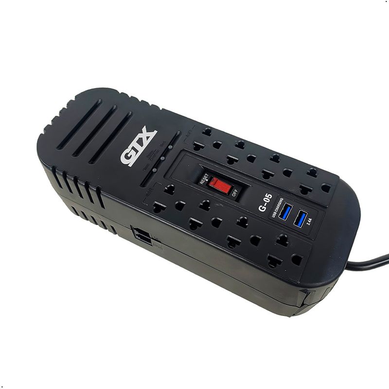 HALION - Estabilizador GTX G-05 USB de 8 Tomas Protección Contra Sobre