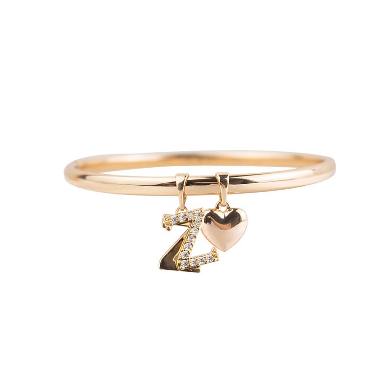 CLEO JOYAS & ACCESORIOS - Puñera Inicial Z Corazón Rose