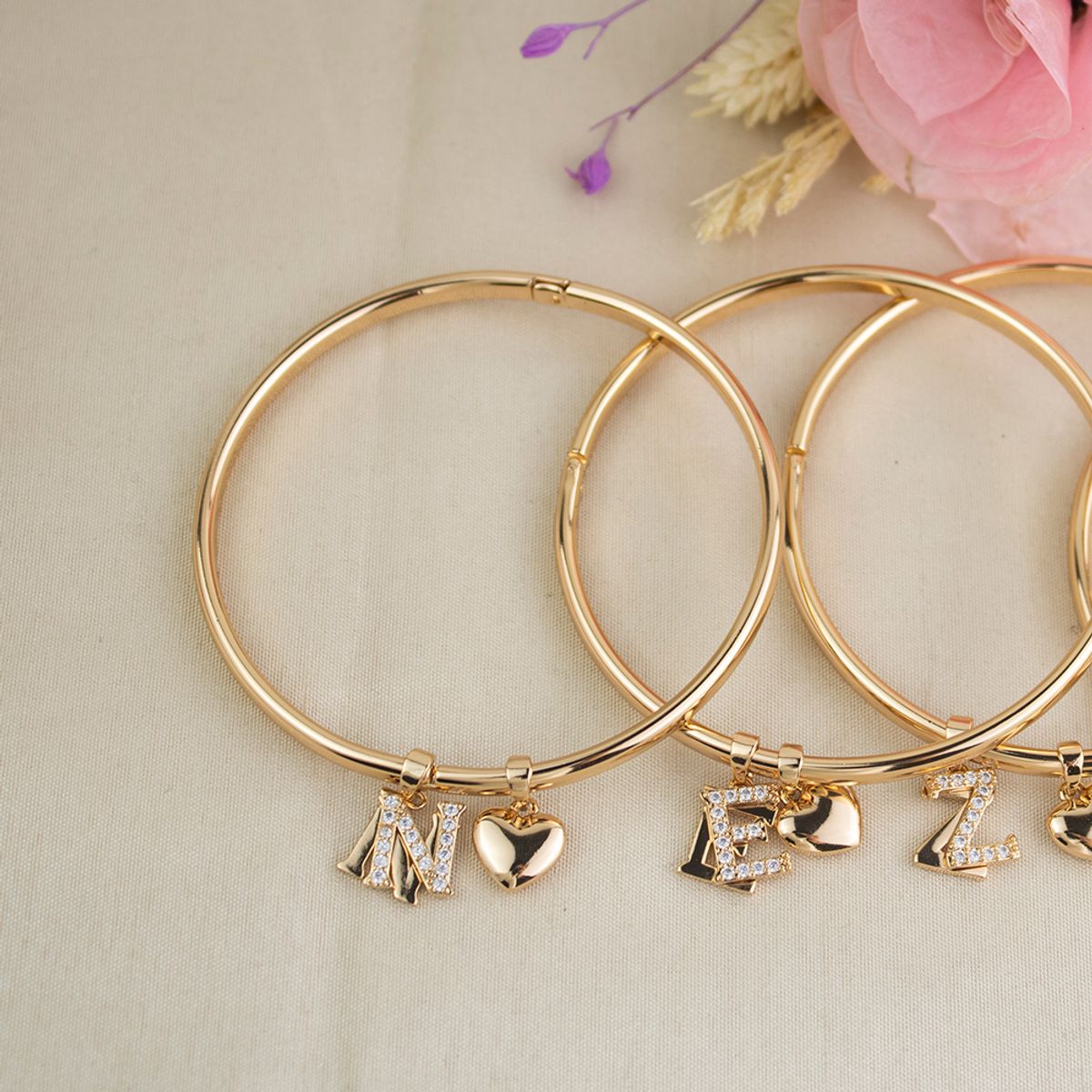 CLEO JOYAS & ACCESORIOS - Puñera Inicial N Corazón Rose