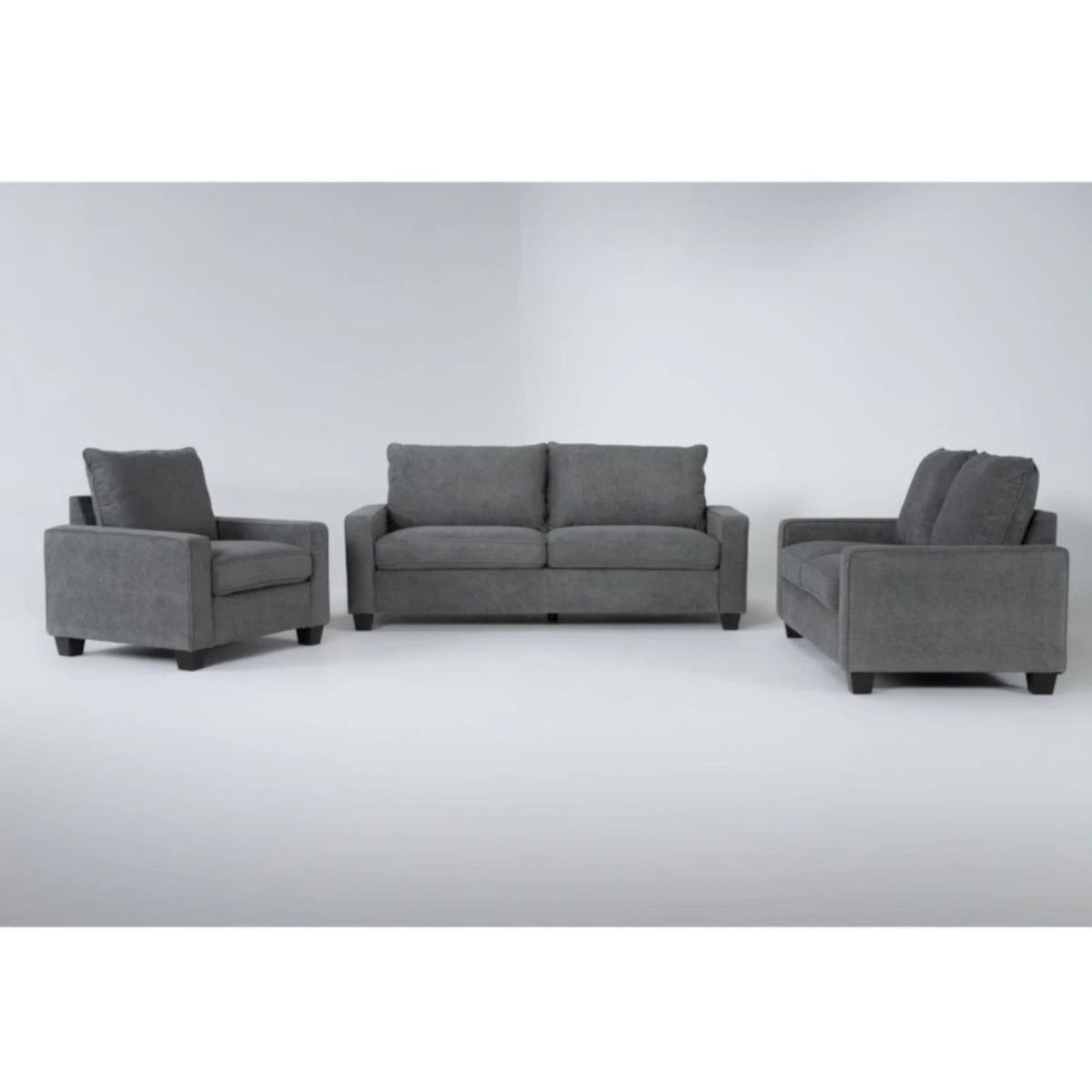 GENERICO - Juego de Sala Modelo Florence 3-2-1- Gris Oscuro  Lmueble