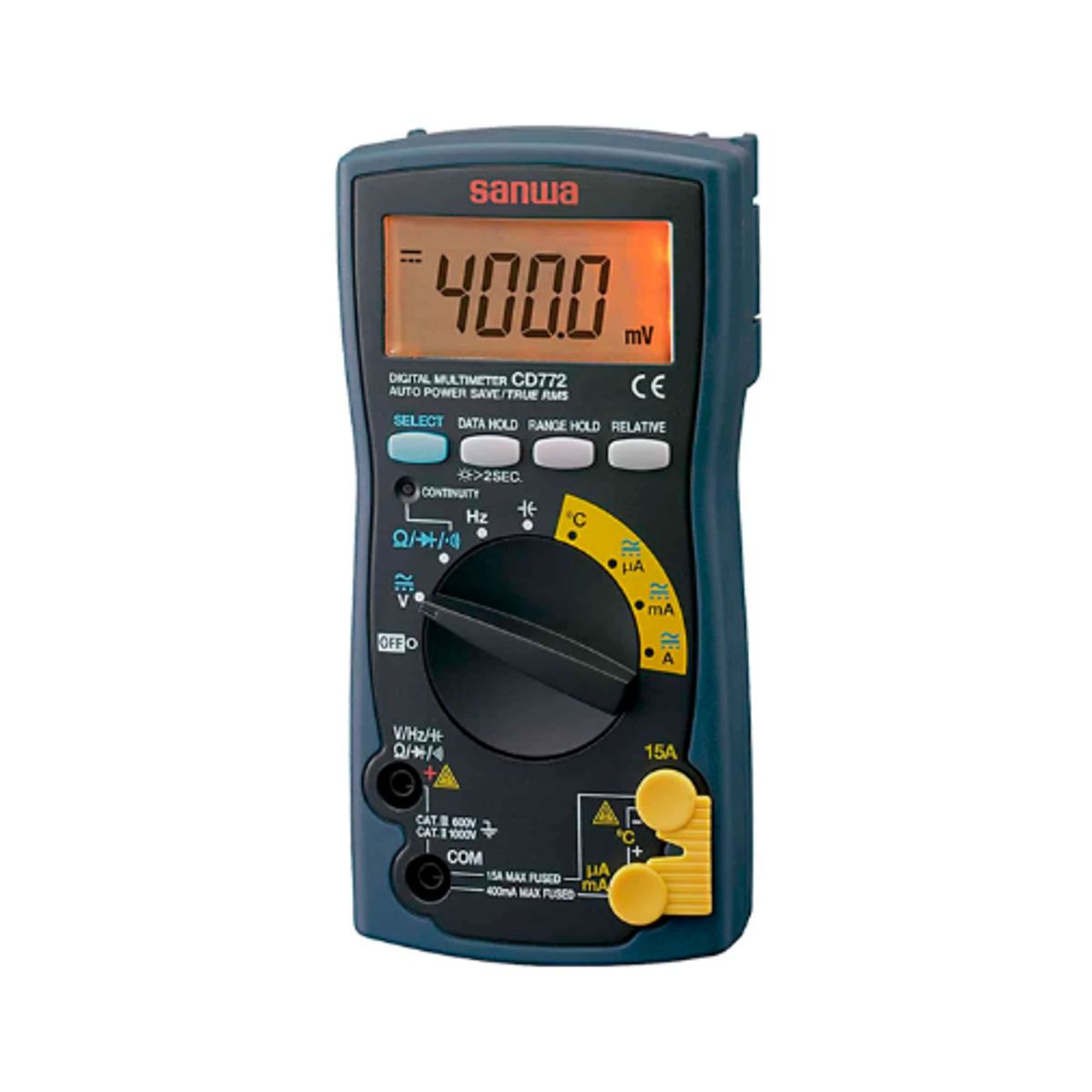 GENERICO - Multímetro Digital con Capacitancia Frecuencia y Temperatura True RMS