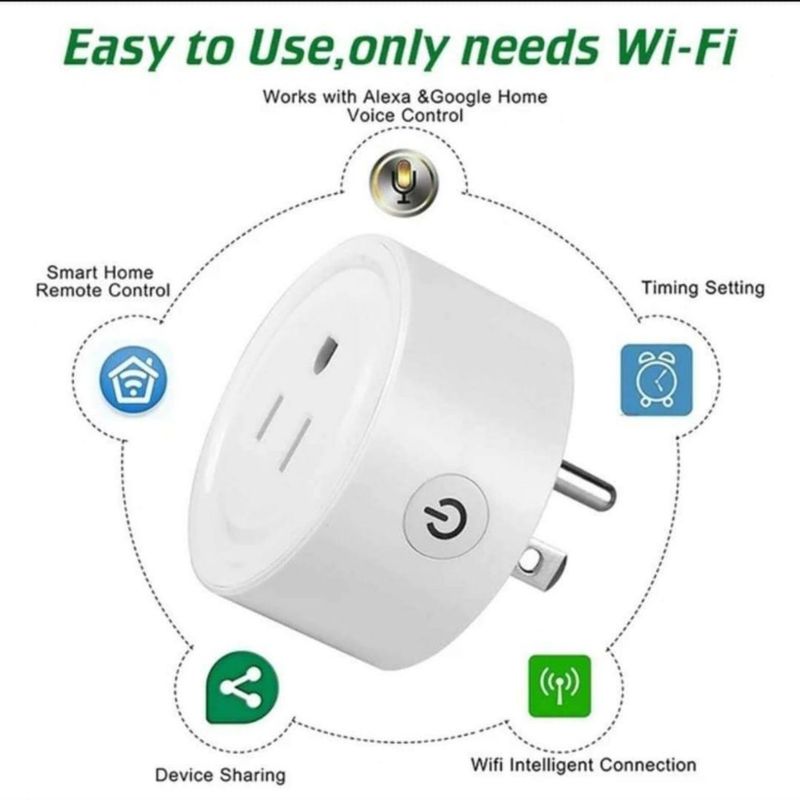 GENERICO - Enchufe Inteligente Smart Wifi compatible con Google Alexa Pack 3 unid