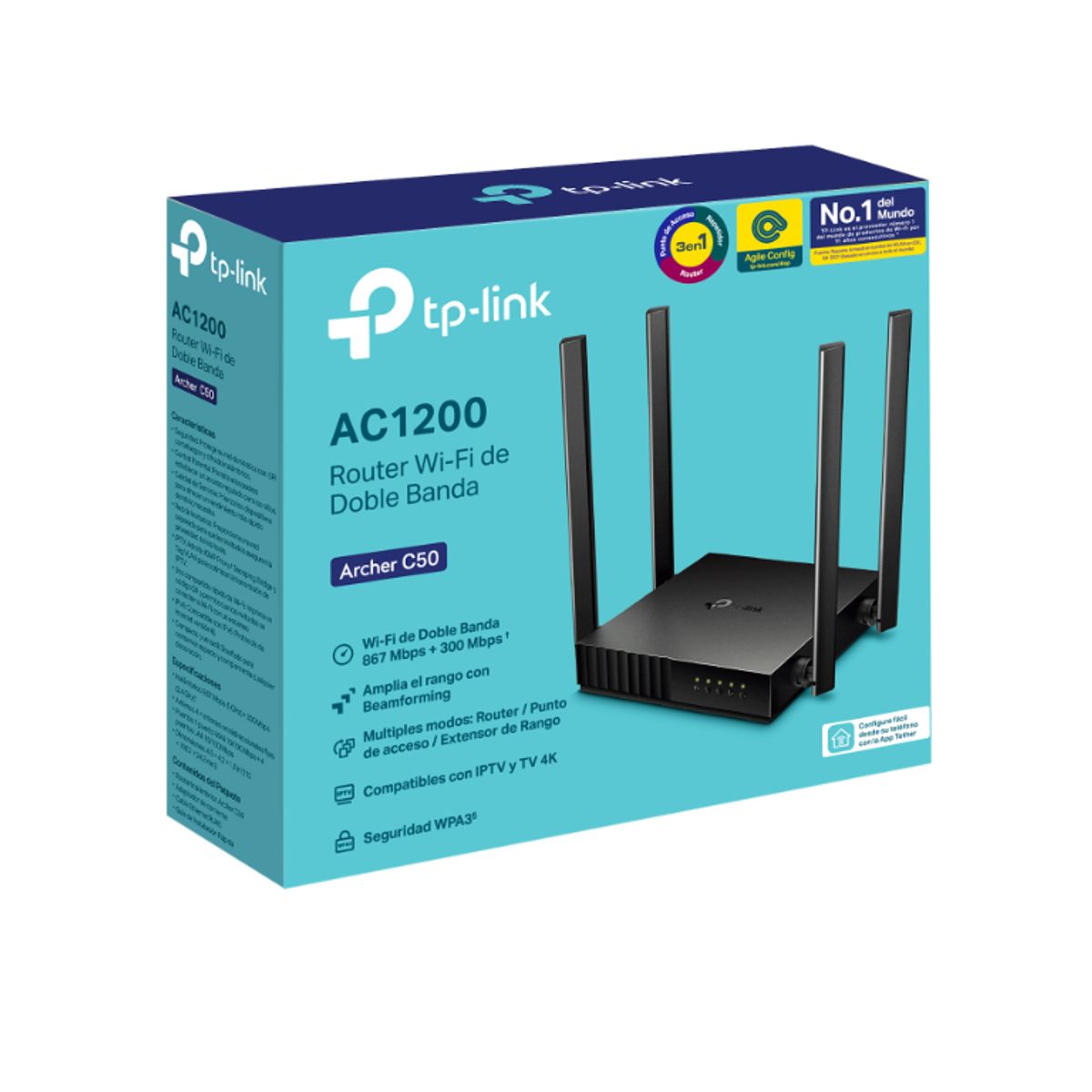 TP LINK - Router Tp-Link ARCHER C50 AC1200 5PTS BASE100