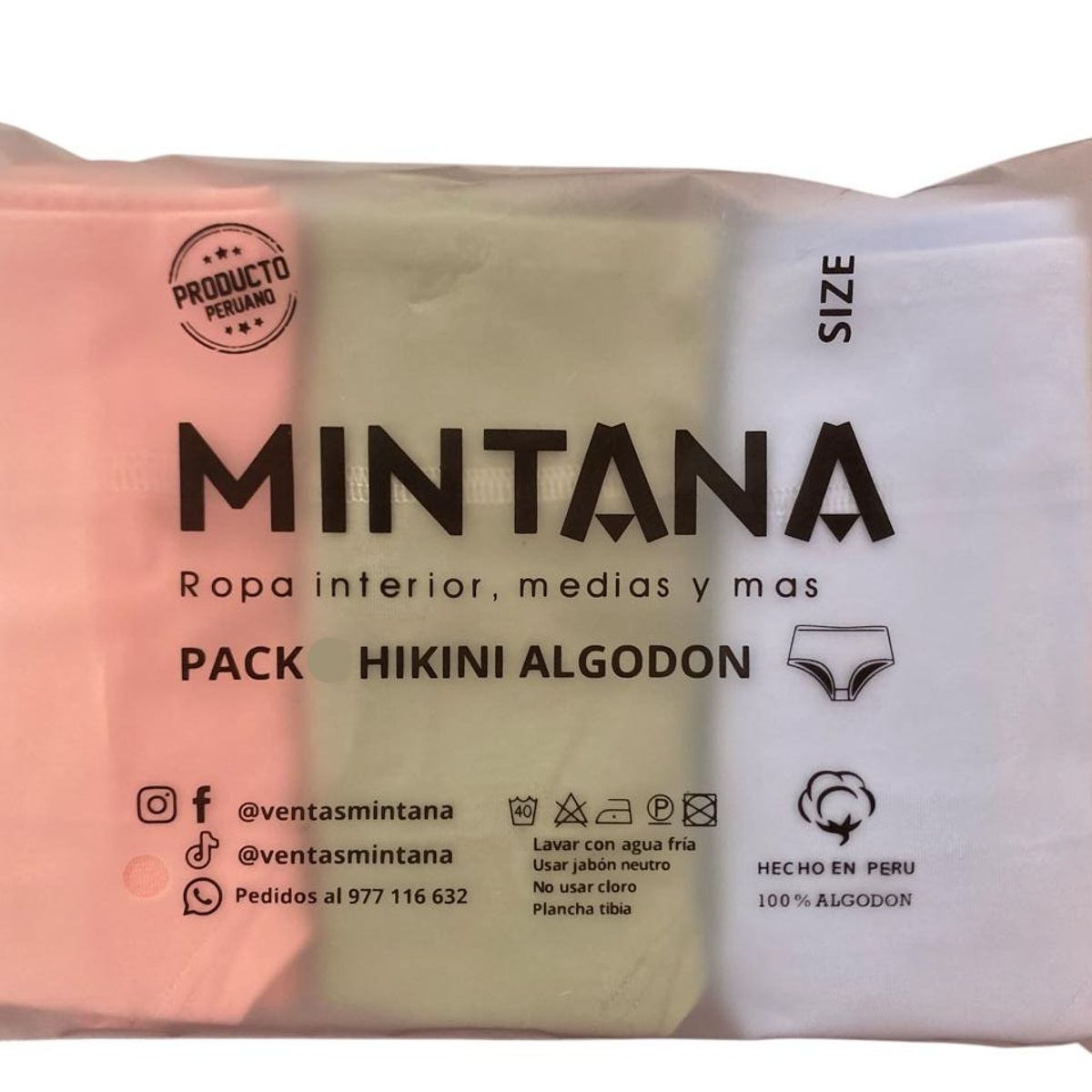 MINTANA - PACK 3 HIKINI ALGODON MUJER PASTELES