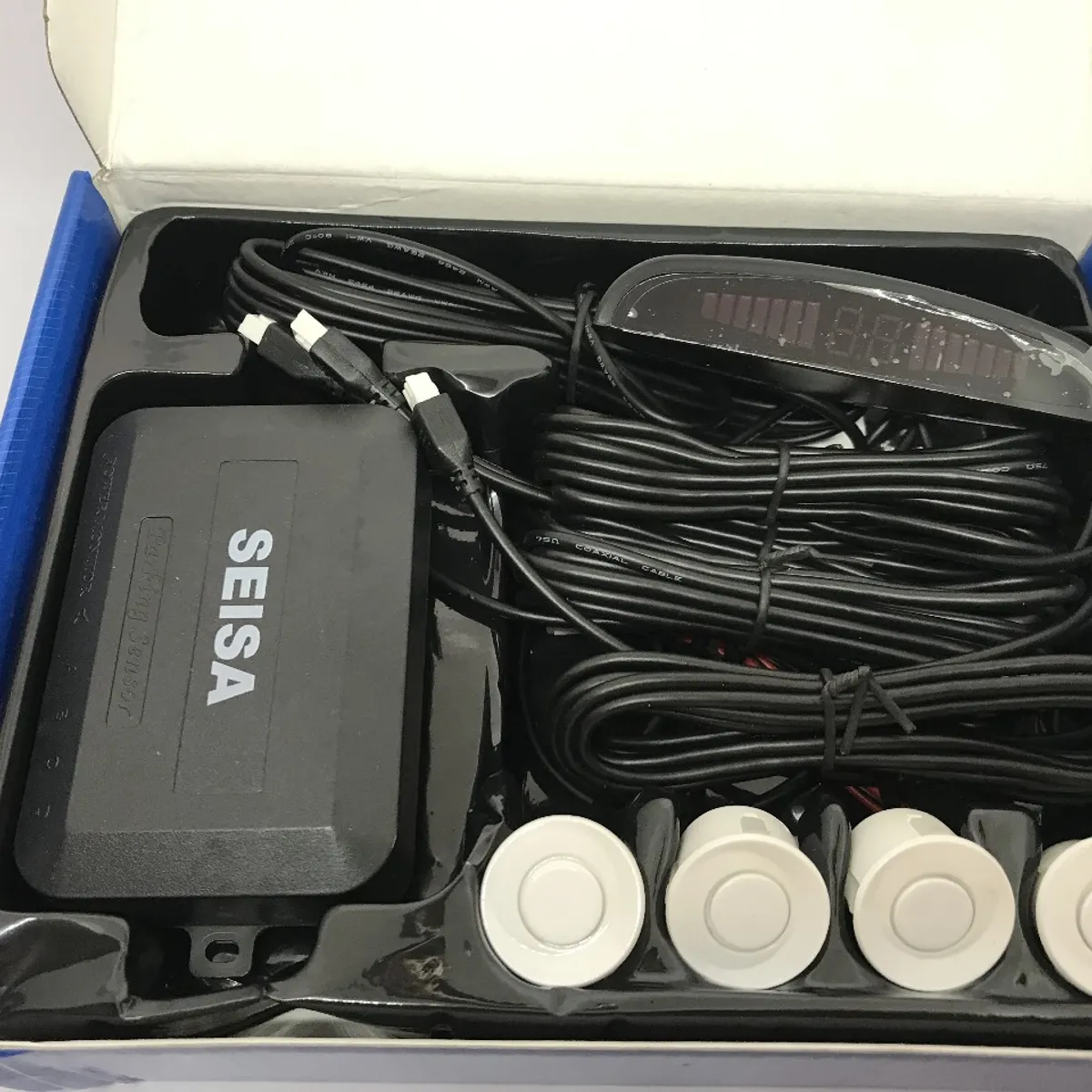 SEISA - Sensor De Retroceso Reversa Auto Parqueo 4 Puntos Blanco