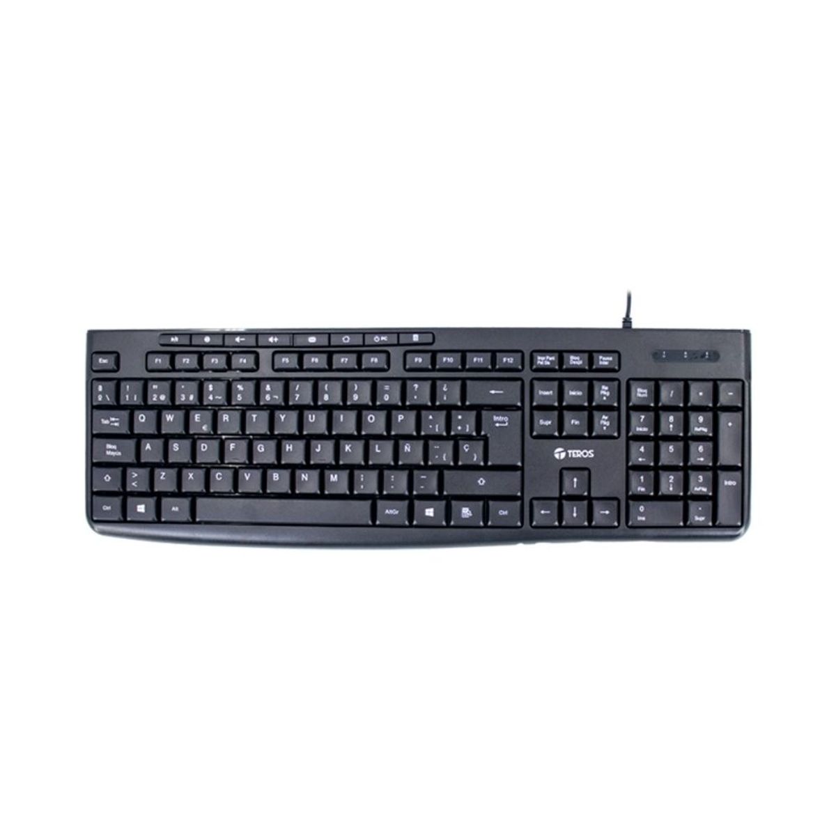 TEROS - Combo Teclado y Mouse USB TE-5012S 1000 DPI, 3 botones, 105 + 8 teclas