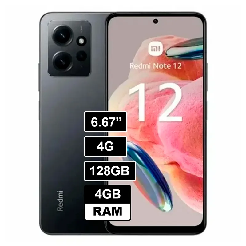 XIAOMI - Redmi Note 12 128GB 4GB RAM NEGRO
