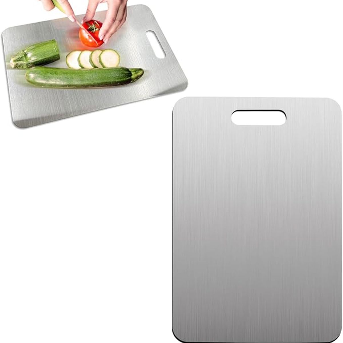 GENERICO - Tabla de Picar en Acero Inoxidable 30x20cm  Ultra Resistente 2mm