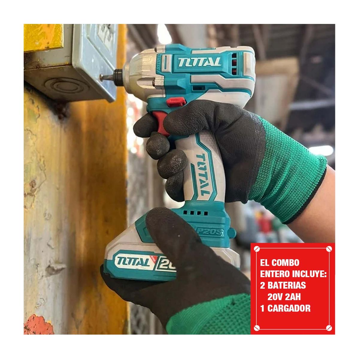 TOTAL TOOLS - ATORNILLADOR DE IMPACTO+TALADRO PERCUTOR BRUSHLESS+ EXTENSOR