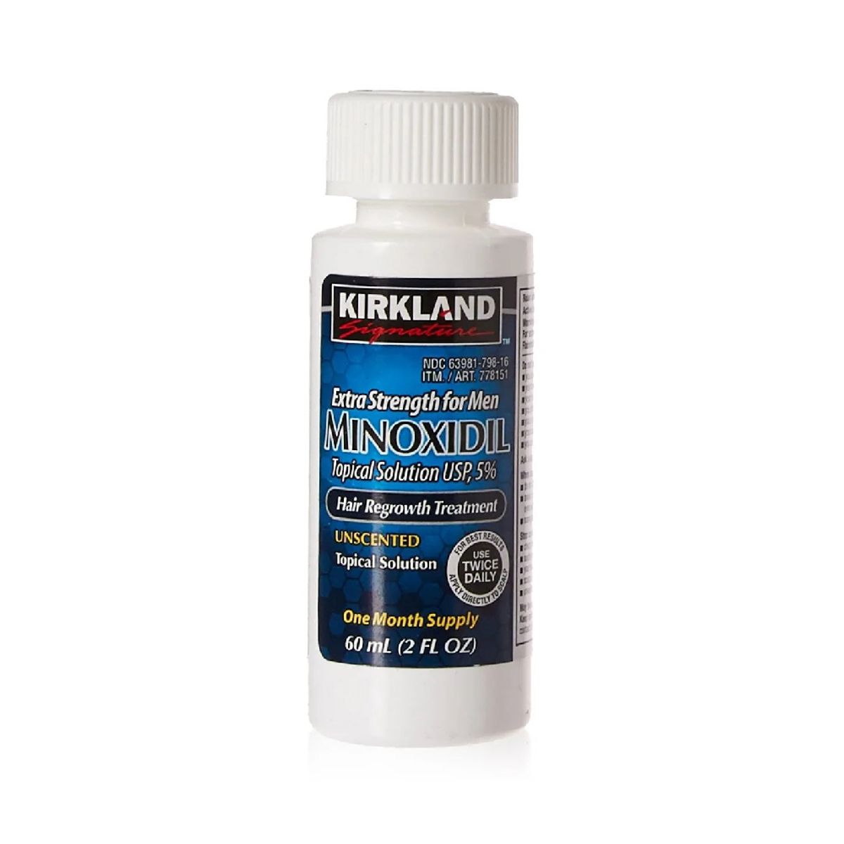 KIRKLAND - Minoxidil Liquido Kirkland 5% Tratamiento para Barba Cabello y Cejas