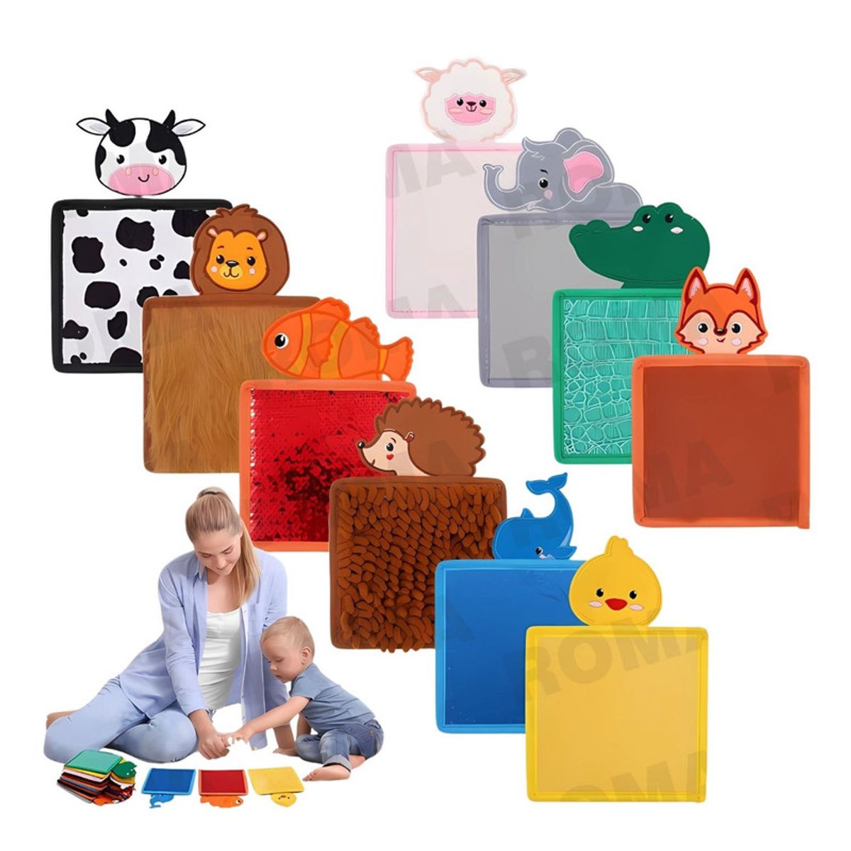 GENERICO - TAPETES SENSORIALES 10UND - JUEGO SENSORIAL