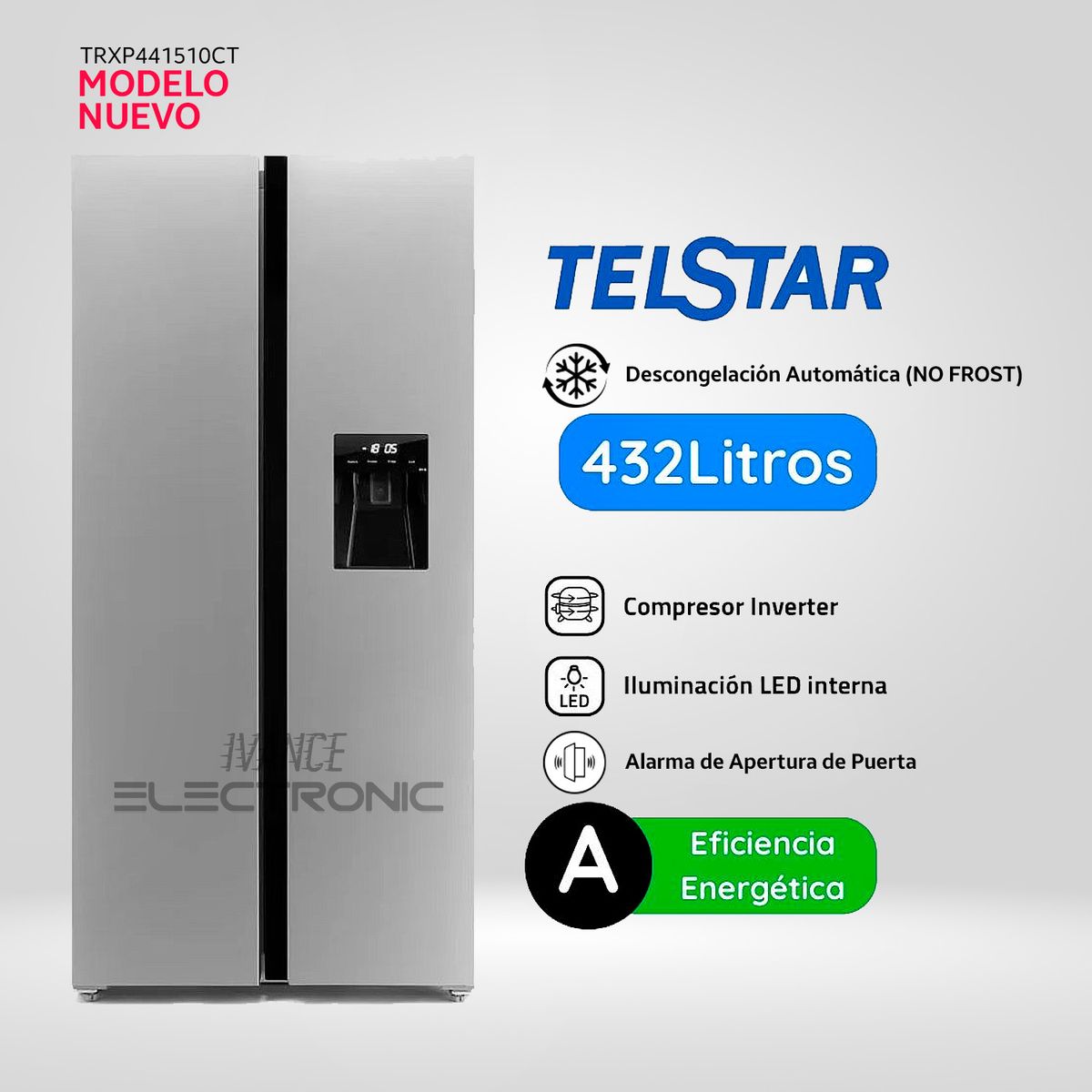 GENERICO - Refrigeradora Side By Side Telstar TRXP441510CT 432L - Silver_.