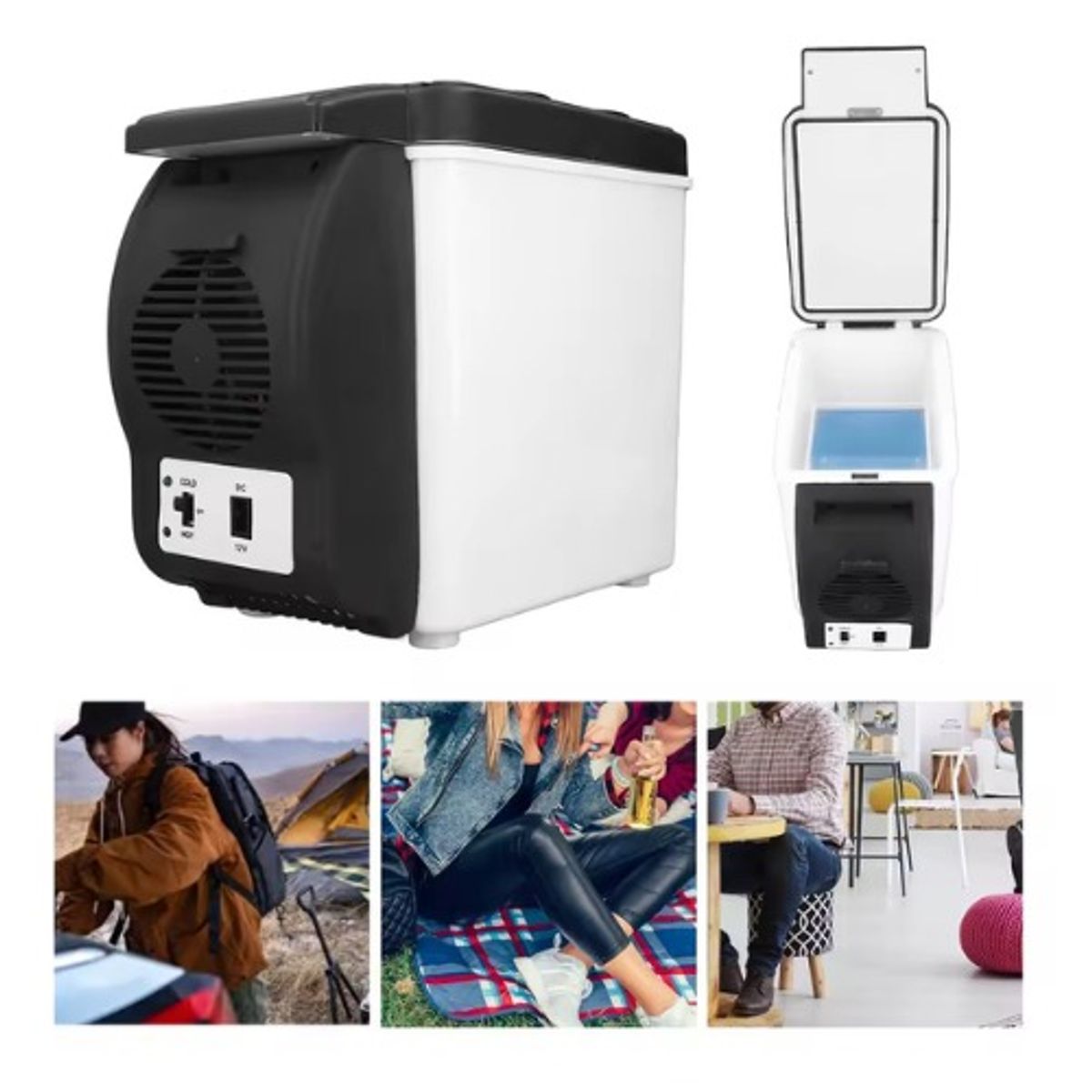 GENERICO - FRIGOBAR PARA AUTO 6L CALIENTA Y ENFRIA CON CIGARRERA