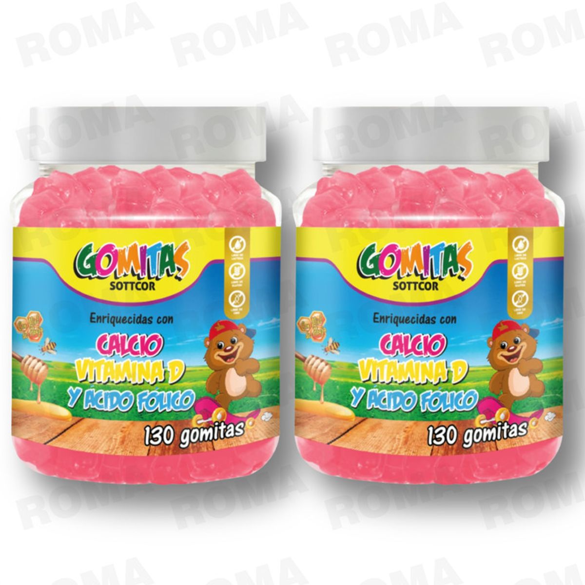 GENERICO - PACK 2 GOMITAS CALCIO NIÑOS 260 UND SOTTCOR LABS