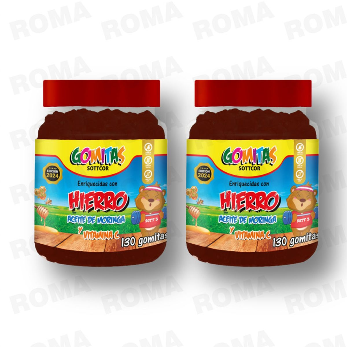 GENERICO - PACK 2 GOMITAS HIERRO NIÑOS 260 UND SOTTCOR LABS