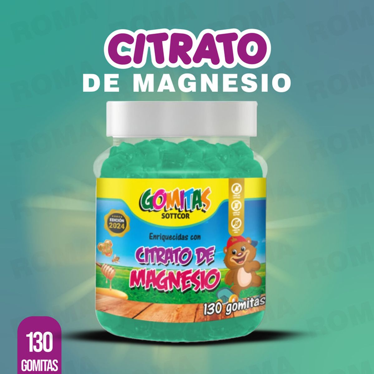 GENERICO - PACK 2 GOMITAS CITRATO DE MAGNESIO NIÑOS 260 UND SOTTCOR LABS