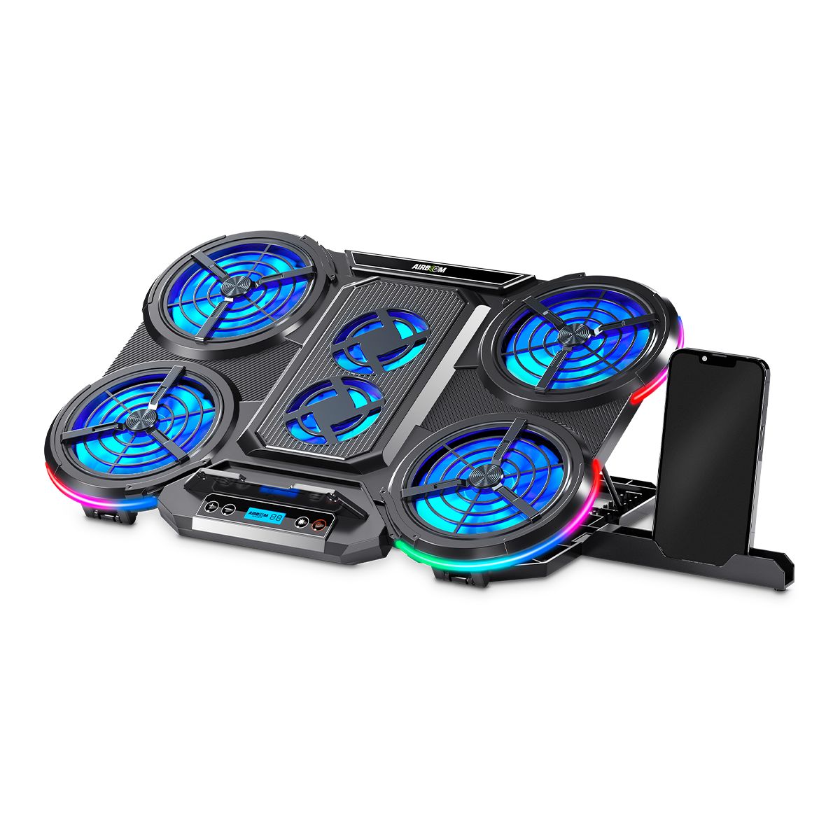 AIRBOOM - Cooler para Laptop con LED 2USB Negro Airboom Glacial 6 AB055