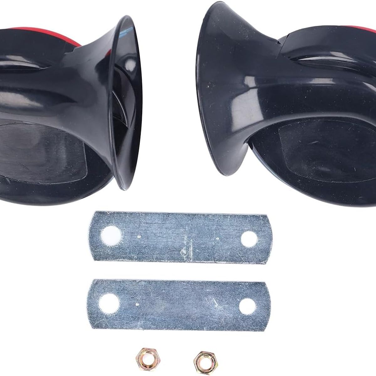 GENERICO - Claxon Caracol Rojo 12V Par Negro