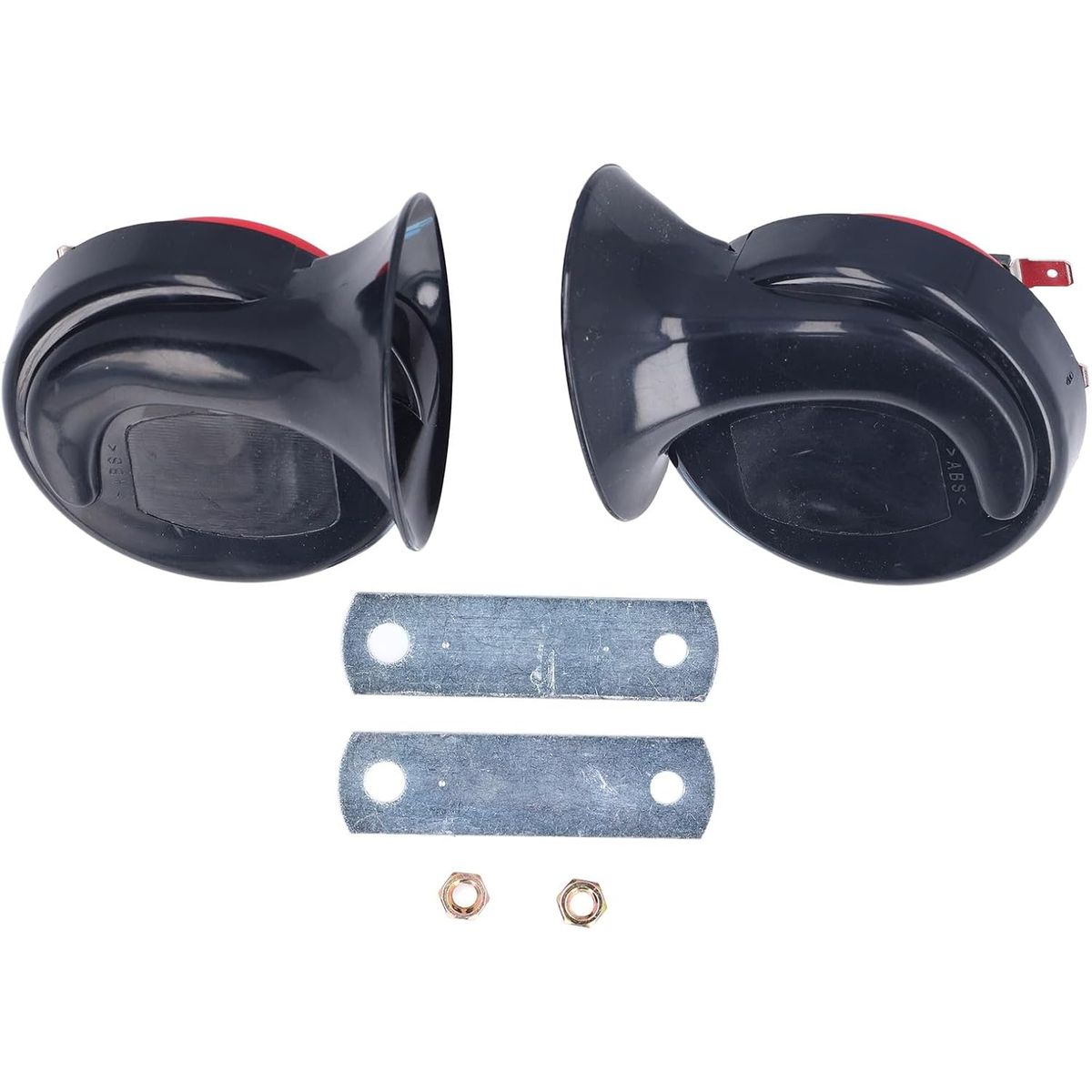 GENERICO - Claxon Caracol Rojo 12V Par Negro