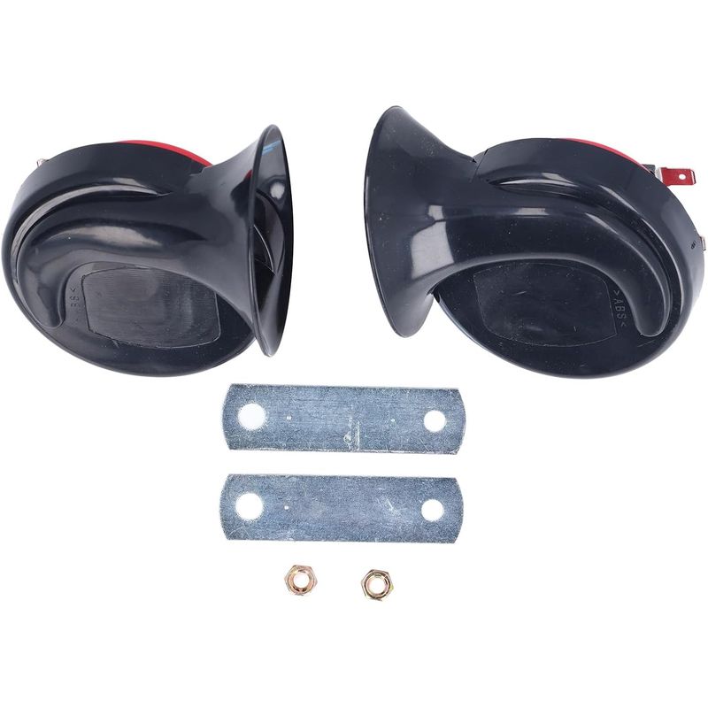 GENERICO - Claxon Caracol Rojo 12V Par Negro