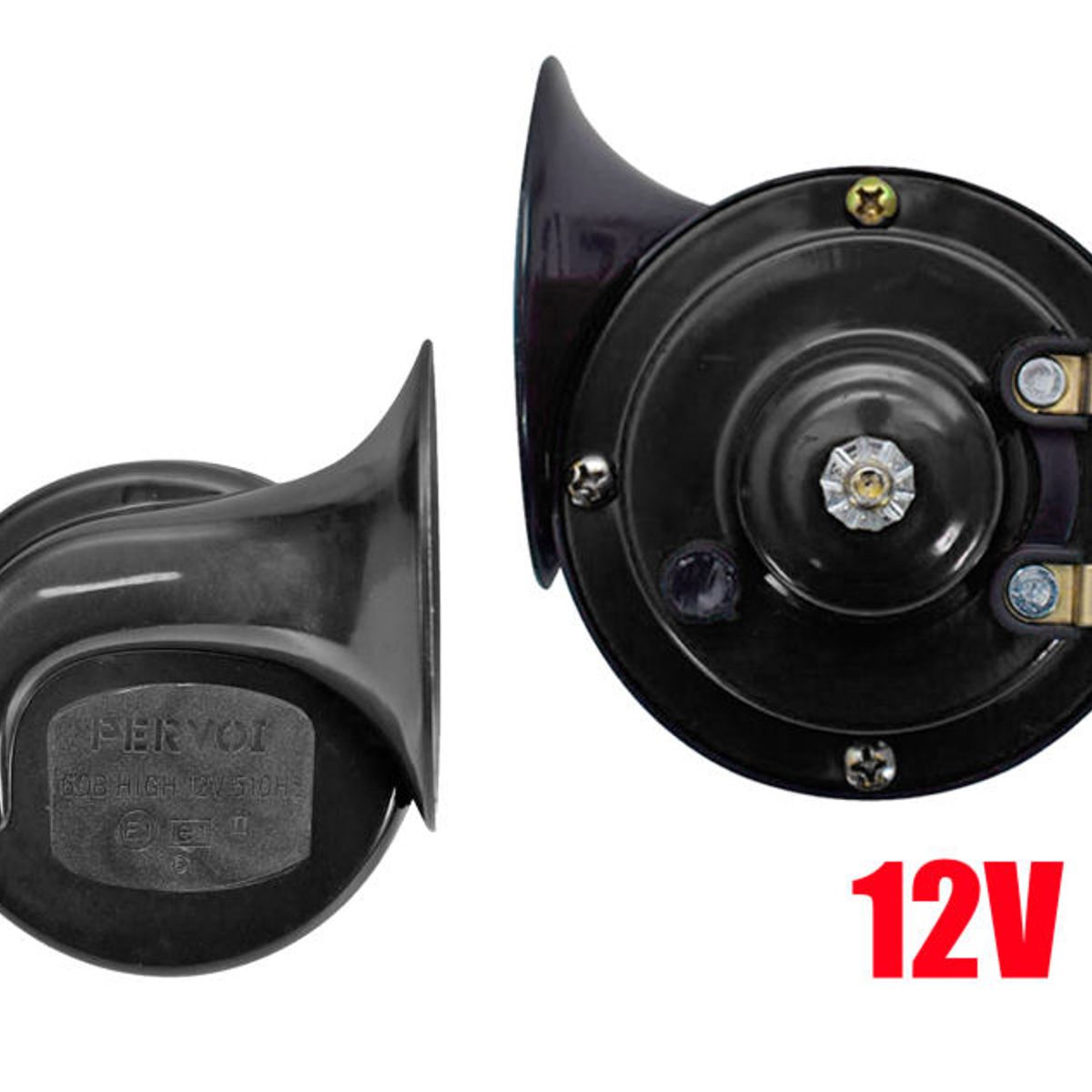 GENERICO - Claxon Caracol Negro/Rojo Set 2 Pcs