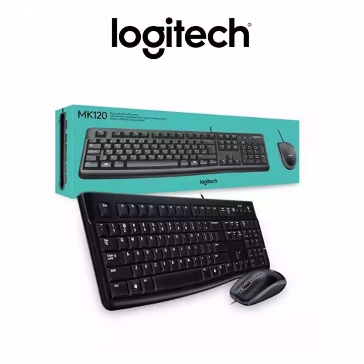 LOGITECH - Kit Teclado y Mouse LOGITECH MK120 USB SP BLACK