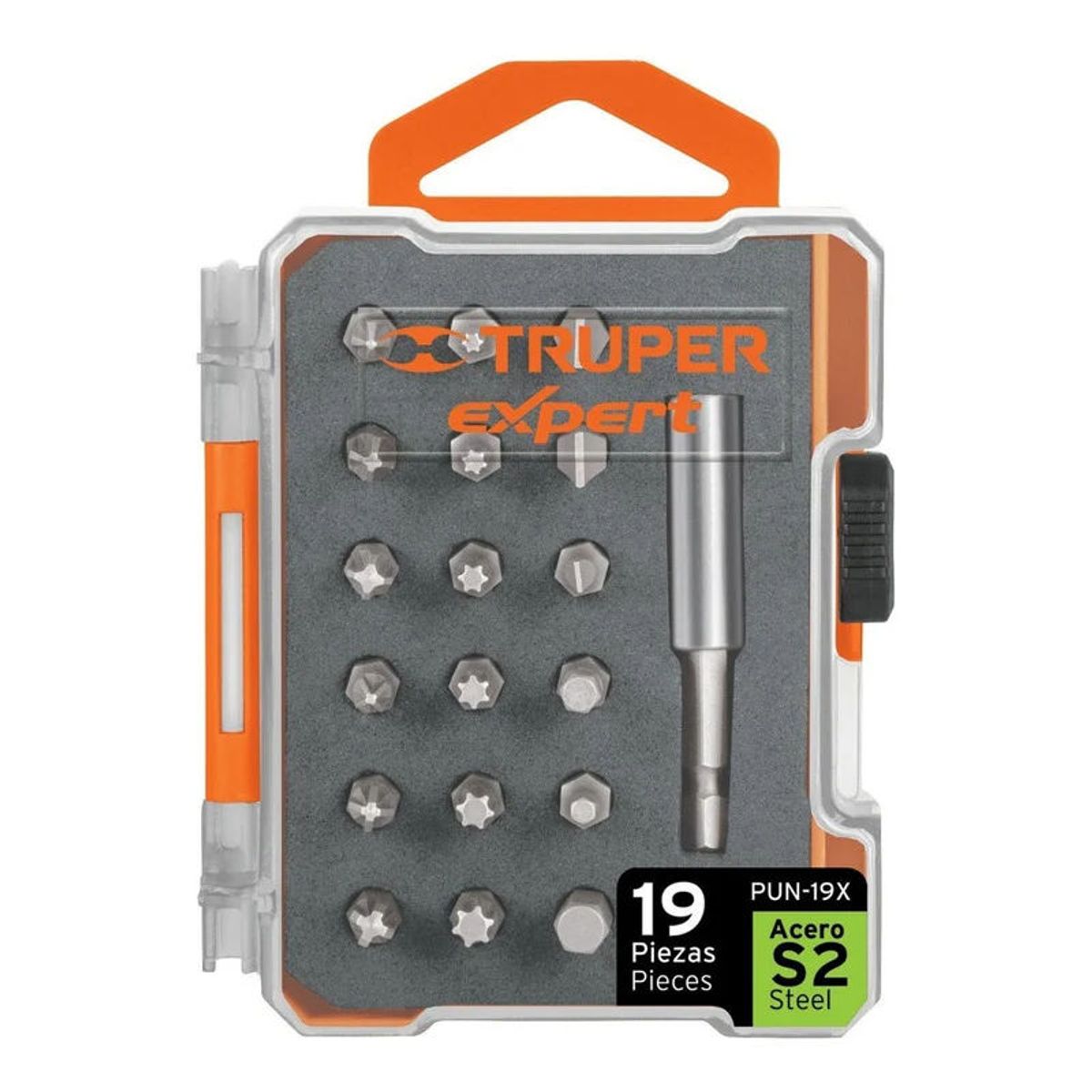 TRUPER - Juego de 19 puntas mixtas largo 1 estuche plástico Truper - 11885